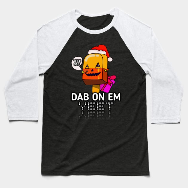Jack O Lantern Dabbing Halloween Christmas Yeet Dab - Dabbing Trendy Dance Emote Meme - Autumn Fall Kids Teens Baseball T-Shirt by MaystarUniverse